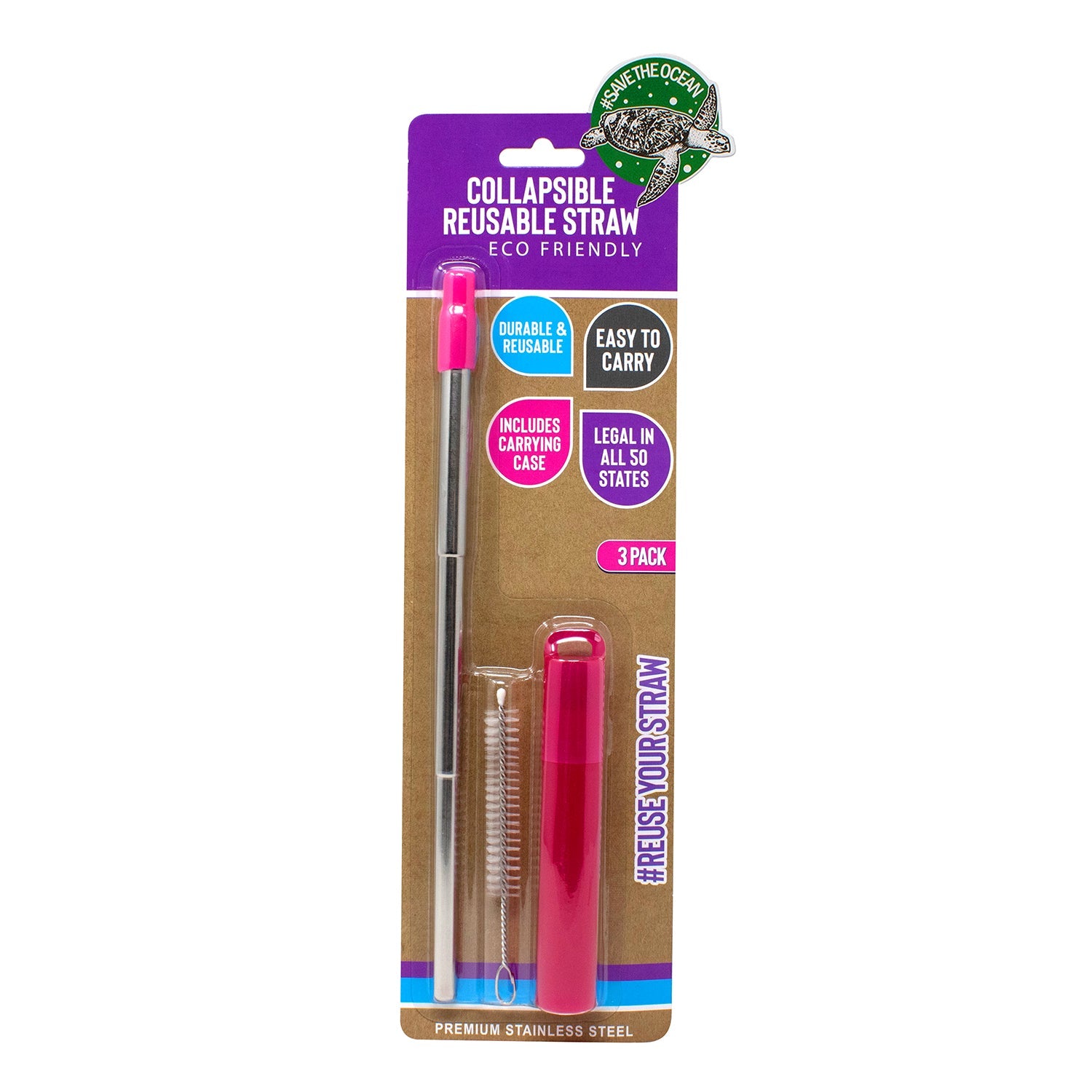 Pretty Candy Reusable Straws — Strawberry Hedgehog