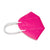 Safe KN95 mask with solid hot pink design with white straps. Reusable mask, strong elastic straps. 