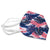Safe KN95 mask with Tropical pattern and white stripes. Reusable mask, strong elastic straps. 