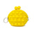 Mini Bubble Pop Clasp Purse, yellow. This fidget toy coin purse uses high quality silicone rubber materials. Not just a toy, it is also practical coin purse that not only can store small items, but also a sensory toy. Just pressing the bubble down makes a big, crisp popping sound! Fashionable and super cute design for kids, it can be used as a fashion accessory or coin purse you can store change, tissues, snacks, lipstick, keys and more inside.