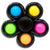 Bubble Pop Stick & Spin, Black. Its high quality bearings. Gently flicked, the pop fidget toy spins like crazy!, The rotary bearings spin quietly, while the colorful flipping board and soft colorful buttons satisfy your optical appetites. Choose from 4 dazzling patterns. Press fidget spinner's soft buttons to promote tactile stimulation. It can relieve people's stress, release anxiety, rehabilitate your mood and get rid of boredom during the daily life. Black.