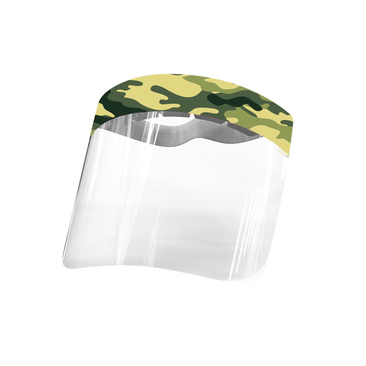 High quality face shields designed to stop any droplets from coughs or sneezes! Keep you and your family protected! Comfortable, Durable, Quality Material. Comes with removable protective liner. Easy To Clean.  Comes with adjustable strap. Crystal clear transparency. Lightweight for tweens, teens and young adults. Camouflage design.