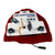 Deep red knit Headphone Beanie caps with headphone jack and comfortable, hidden speakers. 